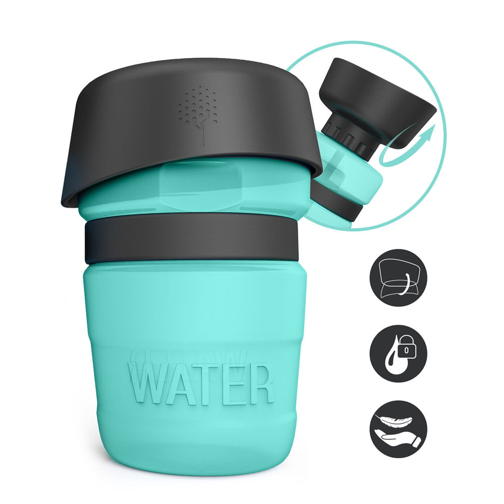 Aqusten Foldable Dog Water Bottle Travel Dispenser 520ml