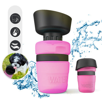 Aqusten Foldable Dog Water Bottle Travel Dispenser 520ml