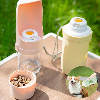 Aqusten Portable Dog Water Bottle 2-in-1 Travel Feeder Cup