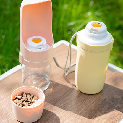 Aqusten Portable Dog Water Bottle 2-in-1 Travel Feeder Cup